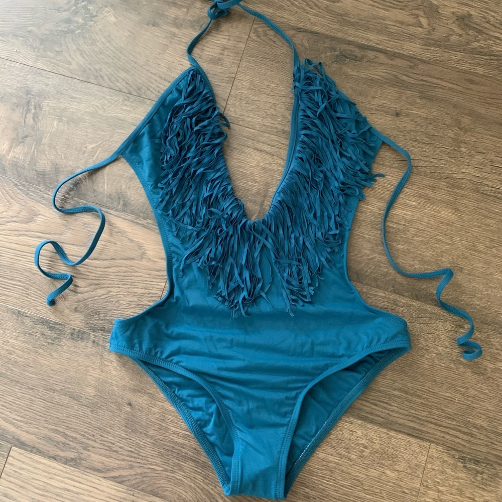 L*space fringe one piece swimsuit